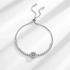 Pulsera Mujer Diamara Moissanita Plata 925 Ajustable Dijes Elegante