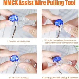 okcsc MMCX Cable Removal Tool IEM Headset Tool Helps Separate Connectors & Cables Assist Tool Headset Accessories A Pair of - Clear
