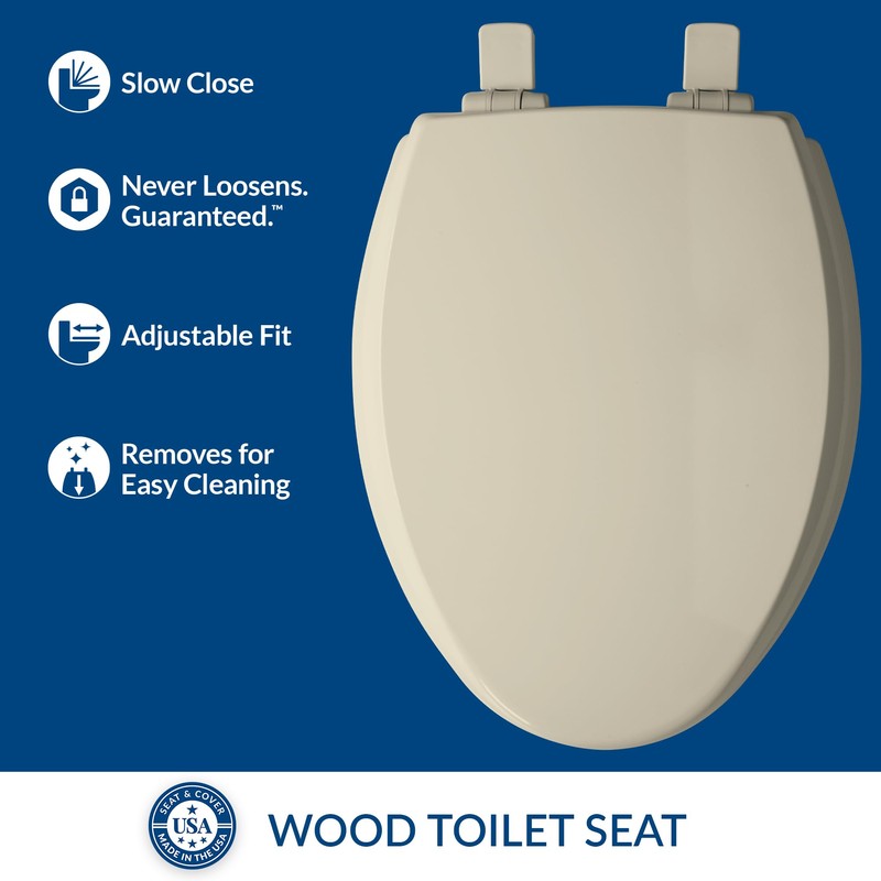 Mayfair Cassel Slow Close Toilet Seat, Easy Clean, Non Slip