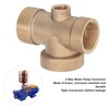 4 Ways Water Hose Splitter Brass G1in Pipe Adapter Connector