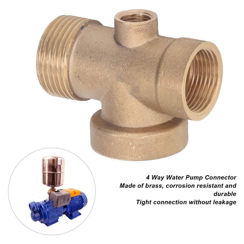 4 Ways Water Hose Splitter Brass G1in Pipe Adapter Connector