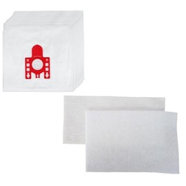 UTP 10 x Compatible Cloth FJM Dust Bags & Filters for Miele S300-S8000 Classic C1, C2, C3 RED COLLAR