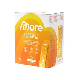 MORE Creatine + Carnitine Sticks, 30 x 5 g, Lemon, with 3.5 g Creatine Monohydrate and 1 g L-Carnitine L-Tartrate