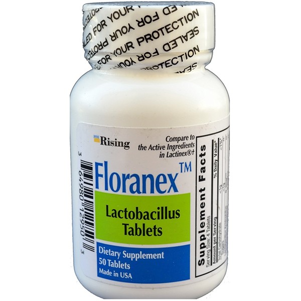 Floranex Probiotic for Colon Health Generic for Lactinex 50 Tablets