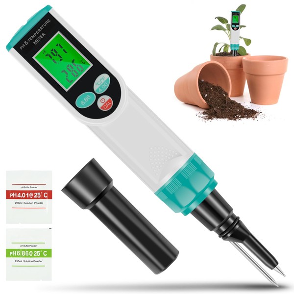 Digital pH Meter for Food,Dual Probe PH Meter High Accuracy Sensors Intelligent Temp Acidity Tester Digital Ph Tester for Sourdough Bread Canning Cheese(Black)