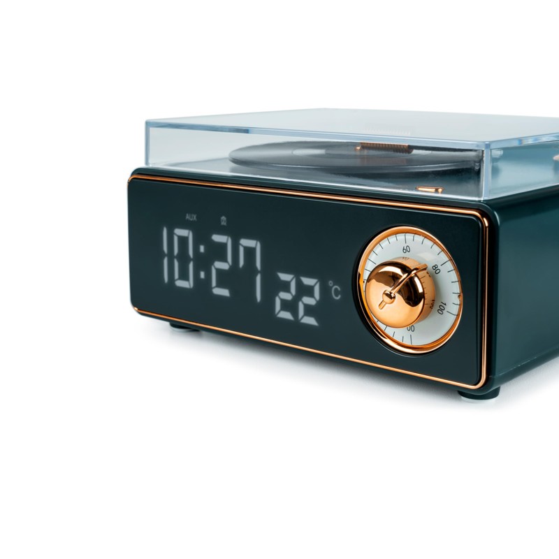 BIGBEN Bluetooth Speaker Disc Shaped Alarm Clock - Dark Green