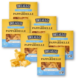 DeLallo Gluten-Free Pappardelle Pasta Nests, Made with Corn and Rice Flour and Farm Fresh Eggs, Made in Italy, Bronze Cut, Non-GMO, Wheat Free, 8.8 oz Box, (6 Pack)