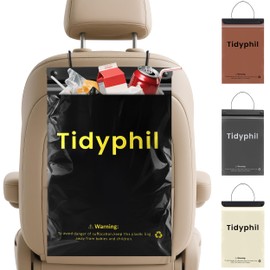 50 PCS Disposable Car Trash Bags Hanging, Leak-proof, Odor Seal. 2 Gallon Car Garbage Bags, Big Capacity. Independent of Car Trash Can, Easy Stick-On Car trash Bin for Car, SUV, Truck, Stroller. Black