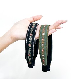 (2 types) Burnaby handmade unique vintage ethnic flower hairband color / (2종) 버나비 핸드메이드 유니크 빈티지 에스닉 플라워 헤어밴드 컬러