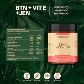 Vital Botanics Biotina + Vitamina E con Jengibre