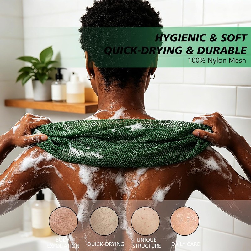 Esponja de red africana Mifeloy Paquete de 3 estropajos exfoliantes