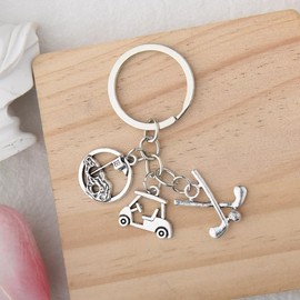 Golf Keyring Gifts for Dad Grandad Christmas Birthday Gifts for Golf Lovers Golf Gifts for Husband Boyfriend Xmas Golf Presents for Best Friend Golfer Gifts for Men Golfers Golf Players Keychain