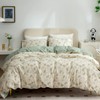 Floral Duvet Cover King, 100% Soft Microfiber Chic Floral Bedding
