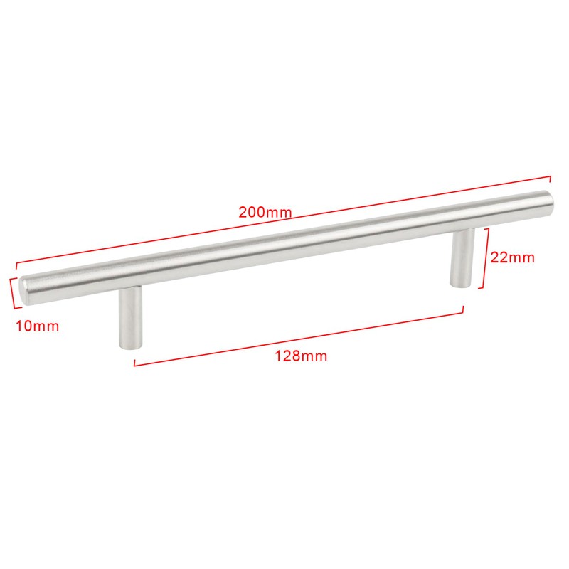 TRIXES 20x Stainless Steel T-Bar Handles with Screws, 200mm Wide