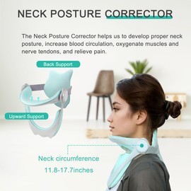 360°Adjustable Neck Brace for Neck Pain and Support, Cervical Neck Traction Device for Home Use, Neck Stretcher Neck Decompression Devices for Forward Head Posture Correction, Green