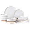 AmorArc Ceramic Dinnerware Sets for 4, 12 Pieces Handpainted Plates