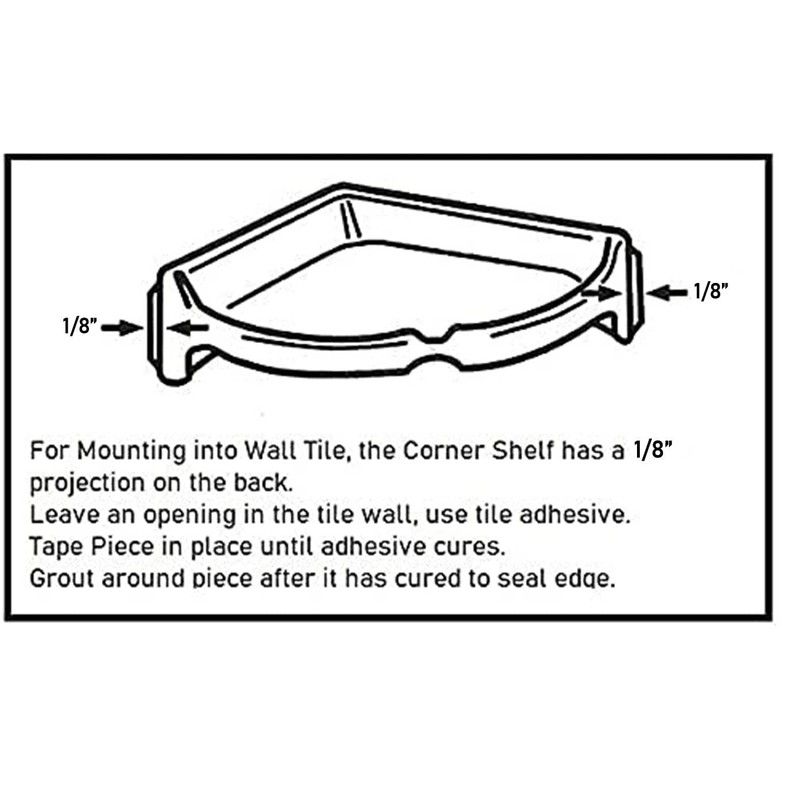 Tenedos White Glazed Ceramic Bathroom Accessory (Corner Shower) - Shampoo