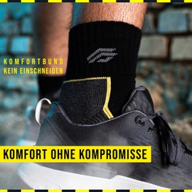 Geesy Work Socks Men's Women's 6 Pack Heavy Duty Short Cotton Work Socks with Reinforced Heel, Toe and Sole 39-42 & 43-46, Anthracite Black | Pack of 6