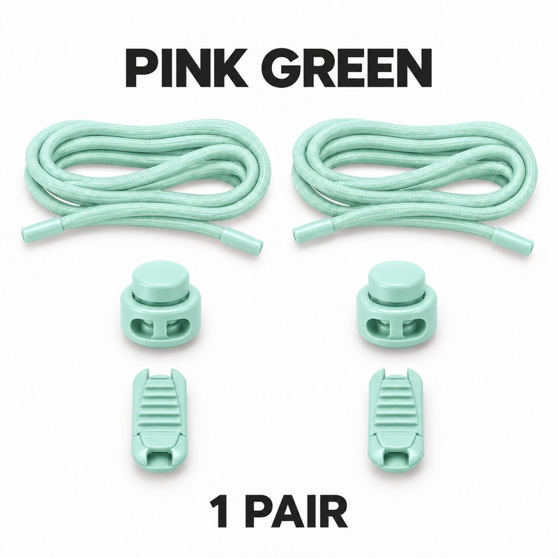 Elastic No-Tie Shoelaces with Button Lock – Stretch Round Laces