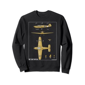 Messerschmitt Bf 108 Taifun WW2 German Plane Diagram Sweatshirt