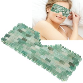 Jadestone Eye Mask with Cooling Feel, Relieve Stress Naturally, Face Massager Against Dark Circles (Green Aventurine Eyelids)