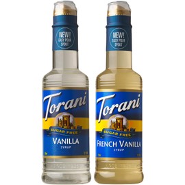 Torani Sugar Free Vanilla Syrup and Sugar Free French Vanilla Syrup Variety 2-Pack, Coffee Syrups for Drinks, 12.7 Fl Oz Ea
