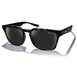 Zeal Optics - Whittier - Square Sunglasses for Men and Women - Plant-Based Ellume Polarized Sunglasses with Scratch Resistant Coat - Transparent Grey Havana/Polarized Dark Grey