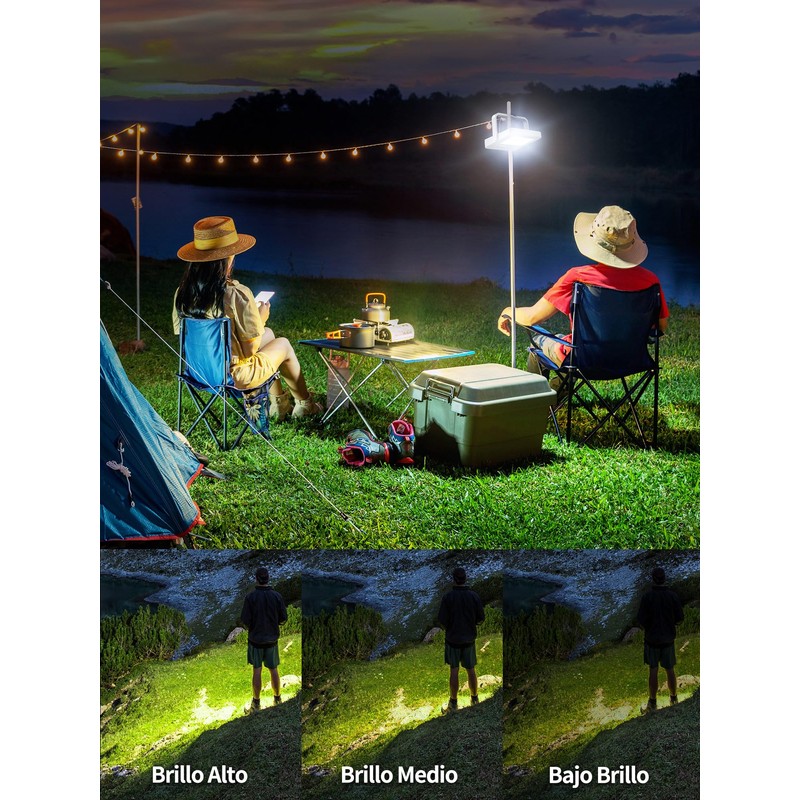 intelamp Solar Lights Outdoor Portable Bright Solar Light for Camping,