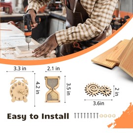 5 Pieces Busy Board DIY Parts - Sensory Board Parts -Wooden Activity Parts -Maze-Learning Clock- Gear-Sand Clock-Learn to Tie Shoe Laces Kids- Montessori Educational Items