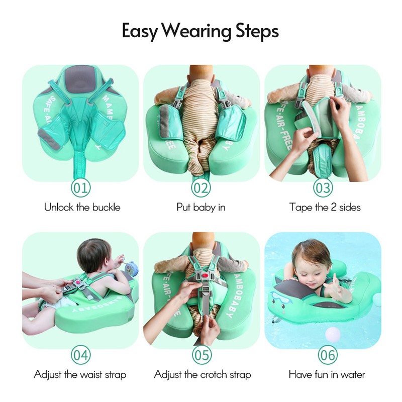Non-Inflatable Baby Float Infant Lying Swimming Ring Pool Swim Trainer