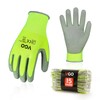 Vgo 15 Pairs PU Coated Work Gloves Men,Gardening,Construction,Warehousing,Landscaping Use (M,Fluorescent