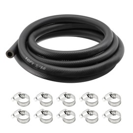10Ft NBR Fuel Line Kit with 10 Steel Clamps,5/16 Fuel Line Hose for Oil & Water Transfer,Universal Small Engine Fuels Lines Car Accessories for Automotive Fuels Systems Maintenance