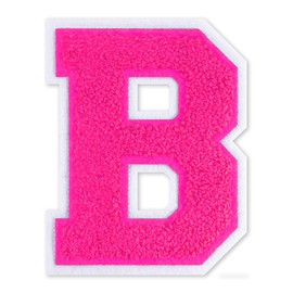 QianSiLi 4.5 Inch Chenille Iron On Letters for Clothes Varsity Letter Patches Embroidered Patch Iron On Patches for Clothing Varsity Jacket Hoodie (Pink,B)