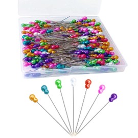200pcs Sewing Pins, Straight Pins with Gourd Pearlized Head Pin, Long 2.2 Inch Sewing Pins for Fabric, Multicolor Quilting Pins for Crafts Dressmaker DIY Decoration, Stick Pins for Sewing Project