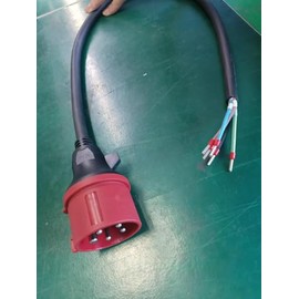 QIAO)) 11kW 16A Red CEE Plug to 5 Pin Connecting Trailer Cable for Home EV Charging Station, Wiring Electric Vehicle Charging Pile Connection Line Cable 11kW Wall EV Charger