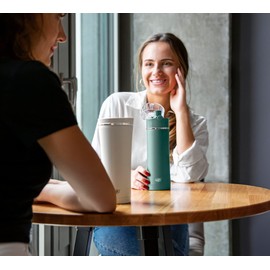 alfi Balance Bottle, 500 ml, Sea Pine, Stainless Steel Thermal Flask, Leak-Proof, Keeps Cold for 24 Hours, Completely Leak-Proof, Push Lock with Locking Clip, Dishwasher Safe, BPA-Free