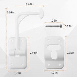 TNITRIB RV T-Style 90 Degree Door Holder Catch Compatible with RV Designer E250, for Latch Holder Camper Trailer Cargo Hatch White -with Screws