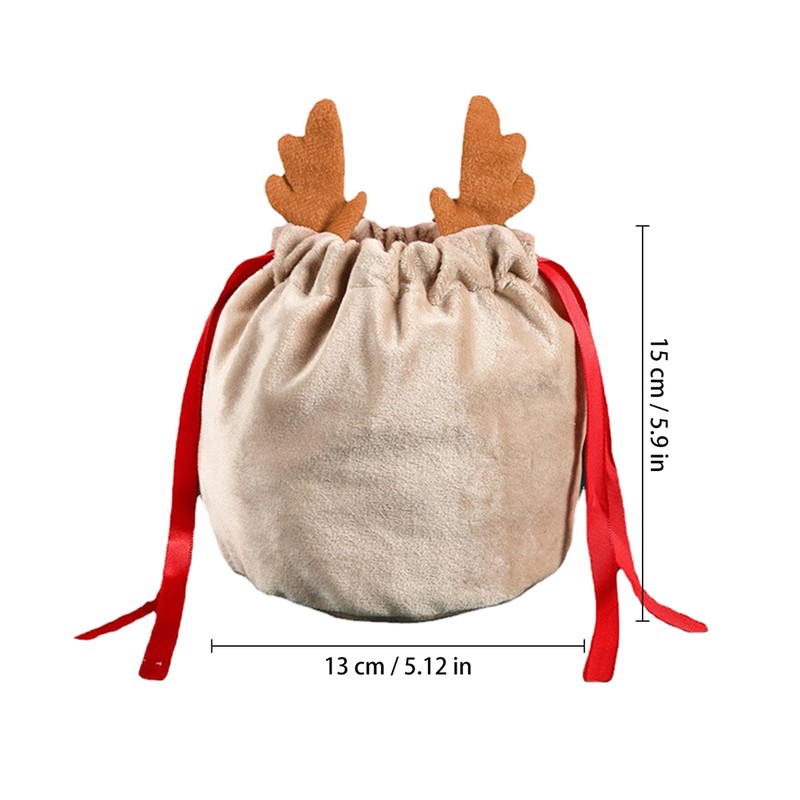 Christmas Drawstring Bag Antler Gift Bags Christmas Decorations Pouch Packaging