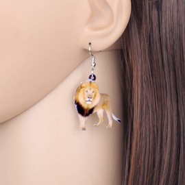DUOWEI Cute Tiger Earrings Acrylic Schleich Animals Jewellery Gifts for Women Girls Double Sided, Acrylic, No Gemstone