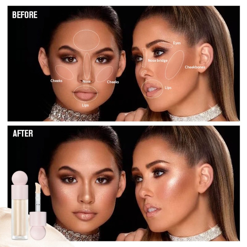 Hocossy Liquid Highlighter Natural Glow For Face & Body, Waterproof