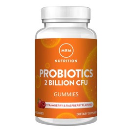 MRM Nutrition Probiotics Gummies | 2 Billion CFU | Digestive & Immune Support* | Natural Strawberry & Raspberry Flavored | Gelatin Free | Non-GMO | Vegan + Gluten Free | 30 Servings