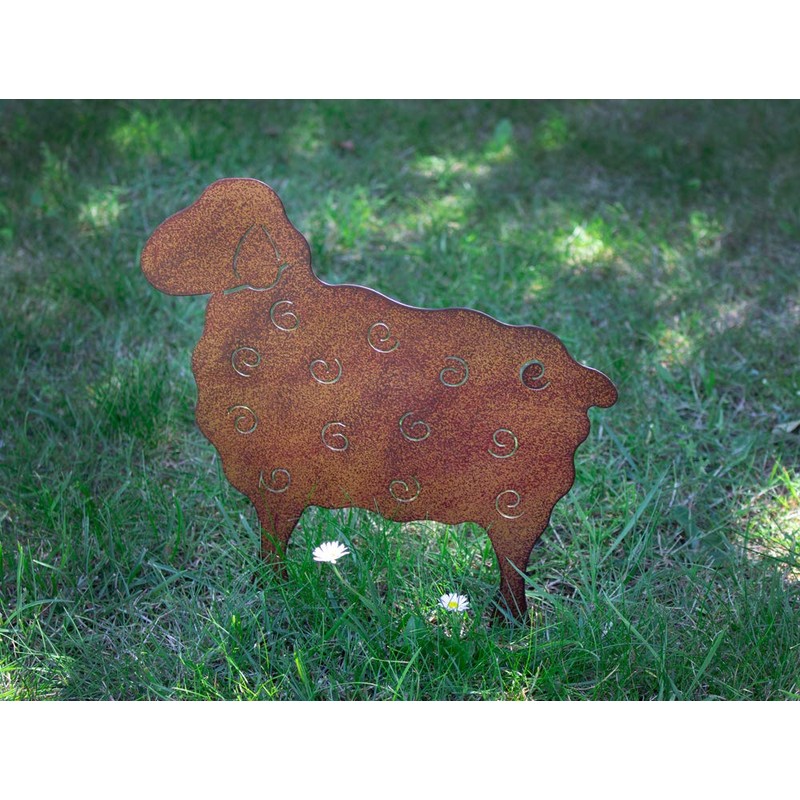 B2S BACK2SEASON Metal Sheep Stake Rust Look Elegant Garden Stake