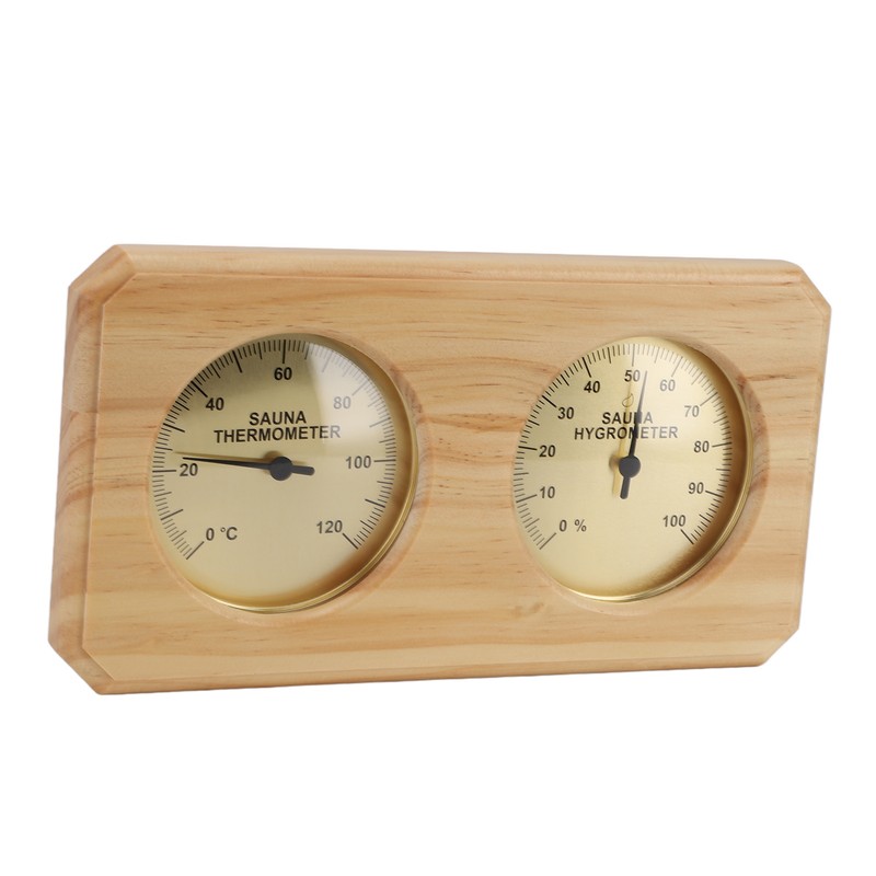Wooden Sauna Thermometer Hygrometer 2 in 1 Humidity Temperature Measurement