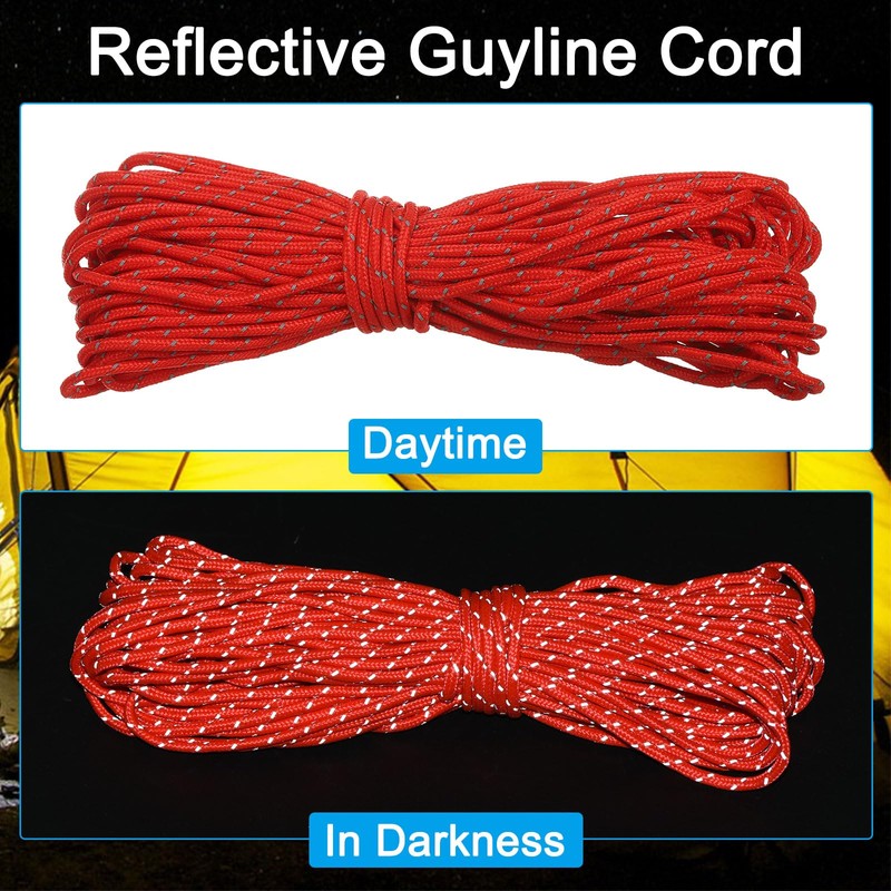 PATIKIL 65ft Reflective Guyline Camping Paracord 3mm Tent Cord Guyline