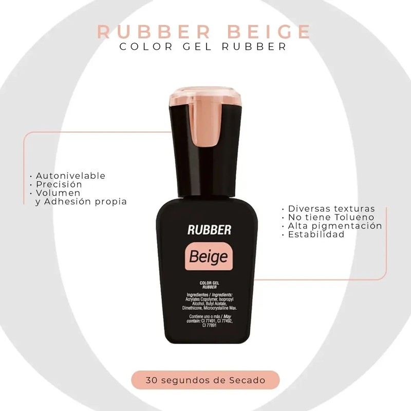 Rubber Organic Nails Pink Beige O Clear De 15ml A