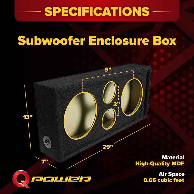Q Power CH103S Quad Speaker Enclosure for 10-Inch Midrange Speakers