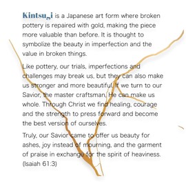 Kintsugi Heart Pendant Necklace, He Lives To Calm My Troubled Heart, Religious jewelry Gift