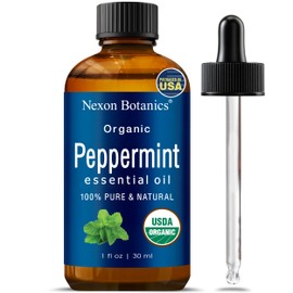 Organic Peppermint Essential Oil 30 ml - Pure, Natural Oils for Aromatherapy, Diffusers, DIY, Candle and Soap Making Scent - Nexon Botanics