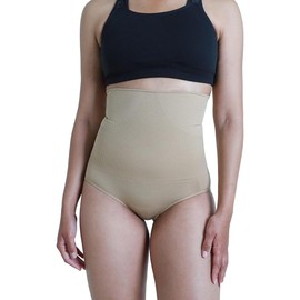 Ingrid & Isabel Basics Seamless Postpartum Compression Underwear, Over the Belly Fit, Compression & Support for Recovery, Nude, Womens Size S