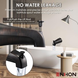 Slip on Tub Spout with Diverter, Compatible with American Standard 8888026.002 Tub Spout, Bathroom Bathtub Faucet, Fits 1/2" Copper Water Tube(5/8" Diameter), 5/32" Hex Wrench (1, Oil Rubbed Bronze)